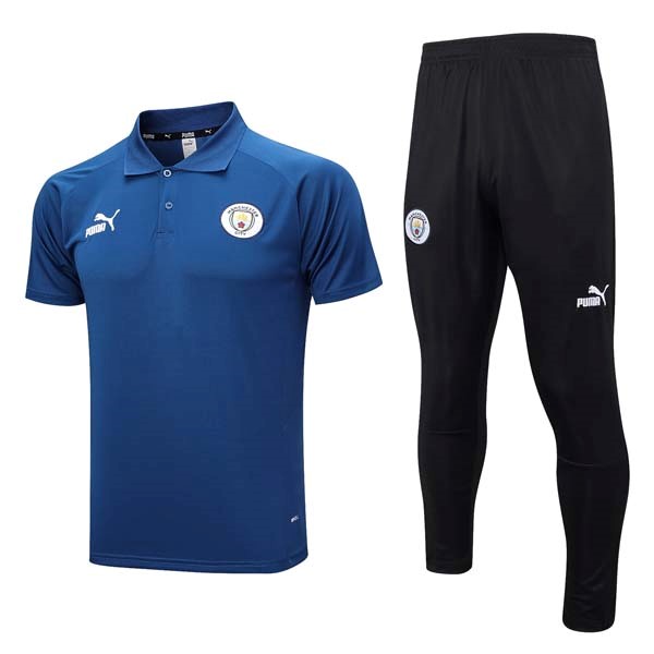 Polo Manchester City Conjunto Completo 2023-24 Azul Negro